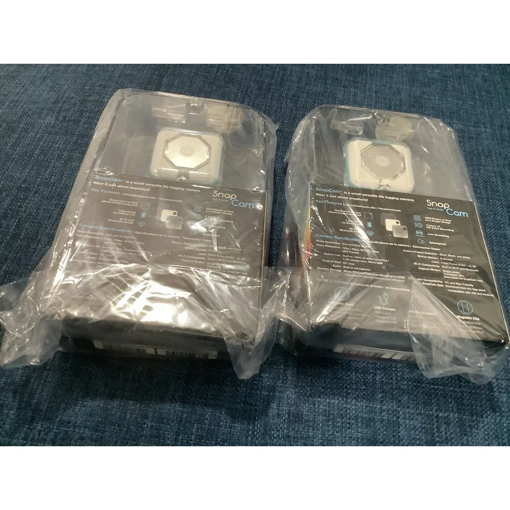 NEW SET OF 2 ION TAP N' SNAP CAM WEARABLE HD VIDEO CAMERA 1045 (BLACK)